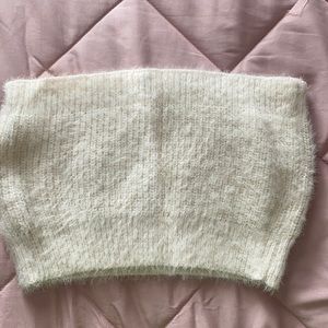 Furry Cream Tube Top